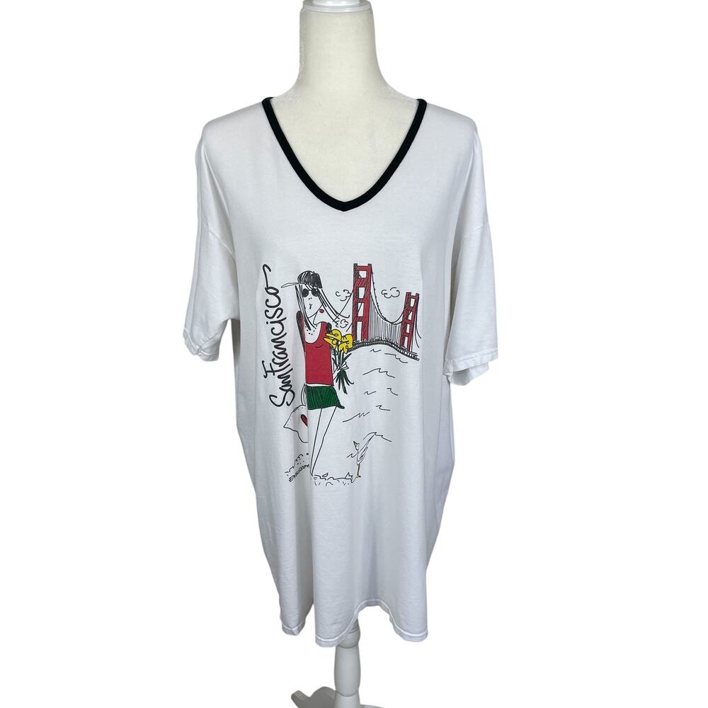 Emerson Street 100% Cotton Pajama Sleep Shirt "San Francisco" OS Cozy Lounge